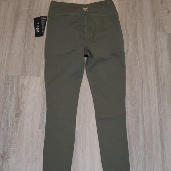 NWT Bebe Sport Stretch Fleece Leggings Vintage Olive –Size M  – MSRP $79 - Picture 2 of 2